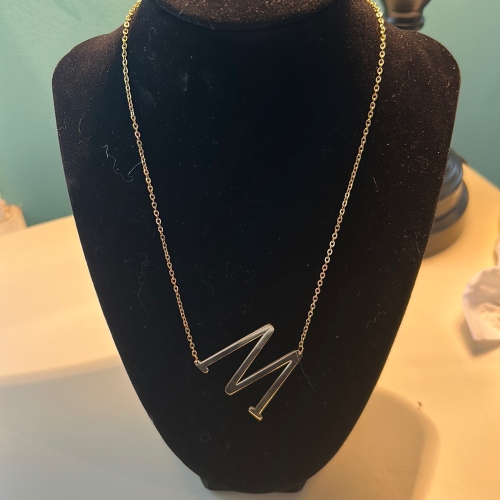 M Gold necklace
